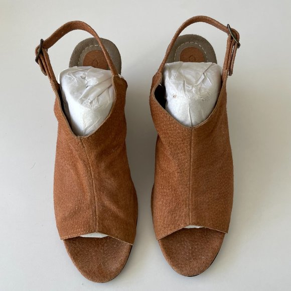 COPY - Comfortable Suede Wedge Heel Sandals for Women in Tan Sz 9 EUC - Picture 10 of 11